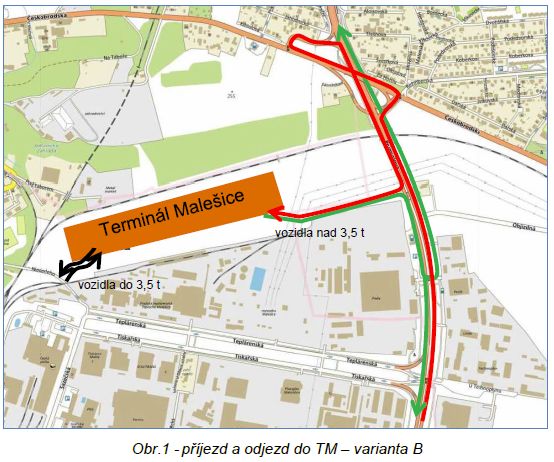 Smovn dopravy ve variant B s pmm napojenm na Prmyslovou ulici - na kiovatce s ulic eskobrodskou dojde k dopravnm problmm - nkladn doprava neme jezdit pes Hloubtn a kamiony se mus pi njezdu do kontejnerovho terminlu obracet na 