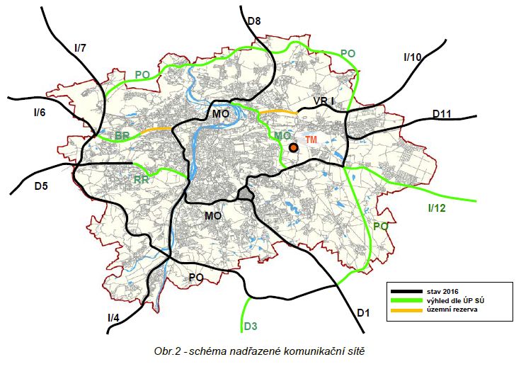 Schma nadazen komunikan st okolo kontejnerovho terminlu Maleice