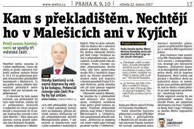 Kam s překladištěm. Nechtějí ho v Malešicích ani v Kyjích Kam s překladištěm. Nechtějí ho v Malešicích ani v Kyjích