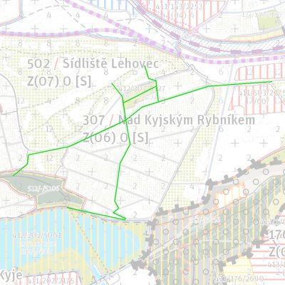 Vymezení plochy připomínky - Bezmotorová doprava - lokalita 307 / Nad Kyjským Rybníkem Vymezení plochy připomínky - Bezmotorová doprava - lokalita 307 / Nad Kyjským Rybníkem