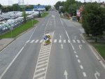 Celkový pohled na přechod přes ulici Českobrodská u Laktosu Celkový pohled na přechod přes ulici Českobrodská u Laktosu