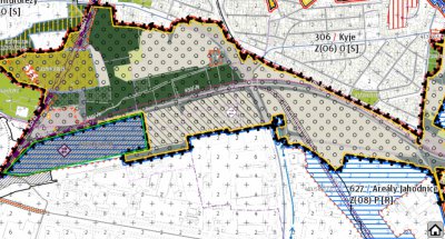 Vymezení plochy připomínky - Návrh na City – logistický terminál Malešice Vymezení plochy připomínky - Návrh na City – logistický terminál Malešice
