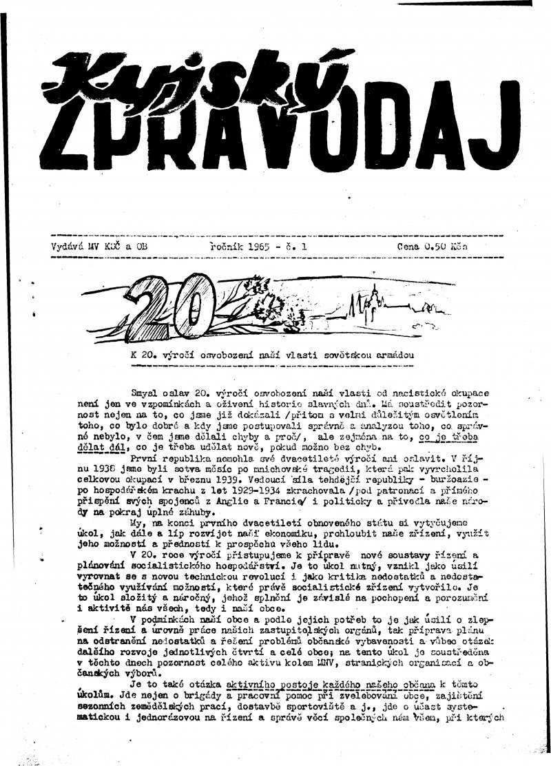 Kyjsk zpravodaj kvten1965 strana 1