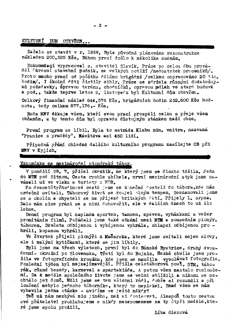 Kyjsk zpravodaj listopad 1963 - strana 3