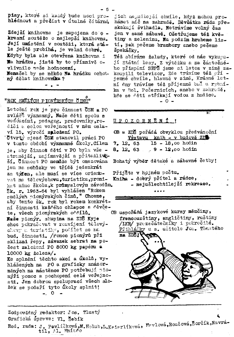 Kyjsk zpravodaj listopad 1963 - strana 6