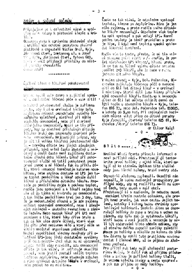 Kyjský zpravodaj září 1963 - strana 3