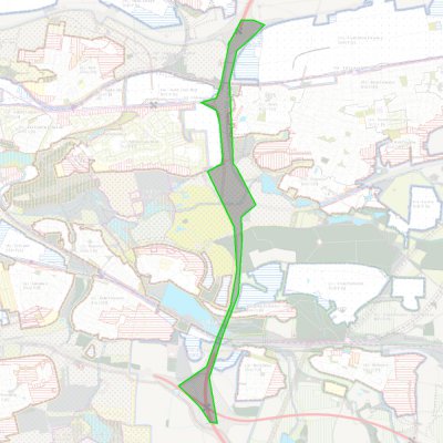 Vymezení plochy připomínky - Pražský okruh – negativní účinky tranzitní dopravy Vymezení plochy připomínky - Pražský okruh – negativní účinky tranzitní dopravy