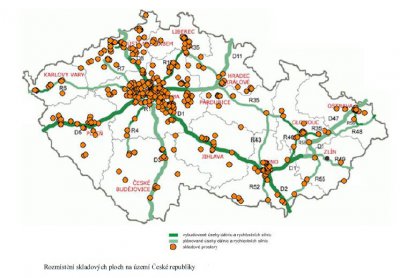 Rozmstn skladovch ploch na zem esk republiky