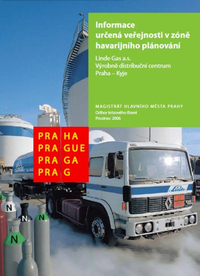 Informace určené veřejnosti v zóně havarijního plánování Výrobně distribučního centra Praha-Kyje, Linde Gas a.s.