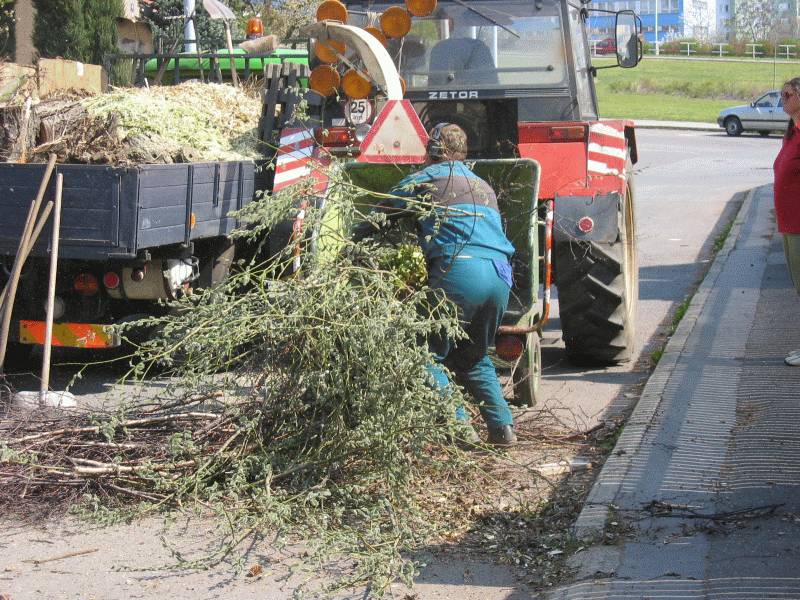 Hejtmansk ulice - velk objem vtv a ke je zpracovn na dr urenou ke kompostovn.