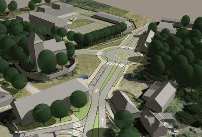Starším návrh řešení křížovatky u kostela sv. Bartoloměje v Kyjích Starším návrh řešení křížovatky u kostela sv. Bartoloměje v Kyjích