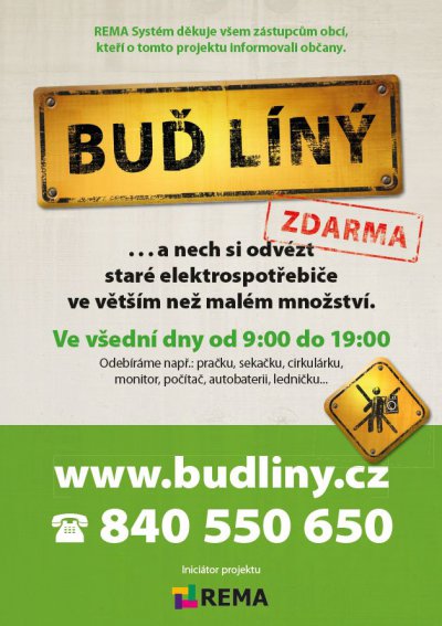 BUĎ LÍNÝ a nech si odvézt staré elektrospotřebiče přímo z domácnosti BUĎ LÍNÝ a nech si odvézt staré elektrospotřebiče přímo z domácnosti
