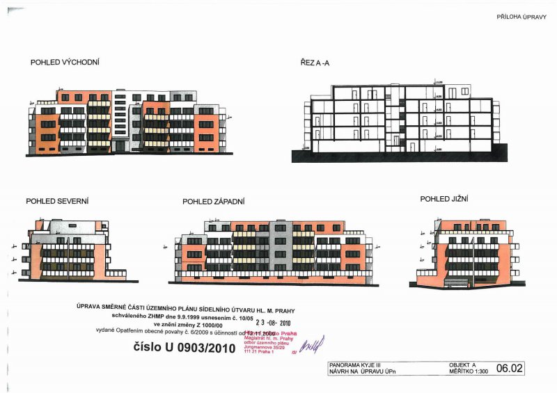 Tet etapa bytov vstavby spolenosti Ekospol a. s. Panorama III. prava smrn sti zemnho plnu . U 0903/2010 mezi ulicemi Jamsk a Budovatelsk z funkn plochy OB-C na OB-D.