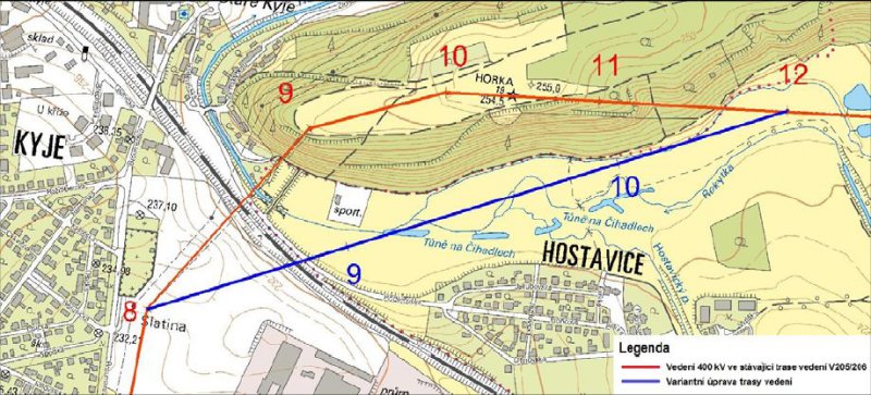 Um�st�n� trasy veden� p�es such� poldr �ihadla